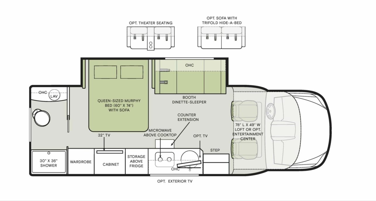 2025 Tiffin Motorhomes Wayfarer 25RW Floorplan Image